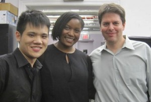 Qilin with Ria Roberts and MC Assistant Principal for Math & Science, Mark Testa 